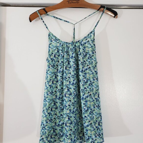 New York & Company Dress Spaghetti Straps Floral X-Small Tank Top Blouse - Picture 1 of 8